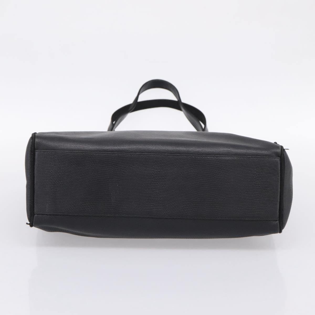 Salvatore Ferragamo Vala Shoulder Bag Leather Black Gold Auth 197656