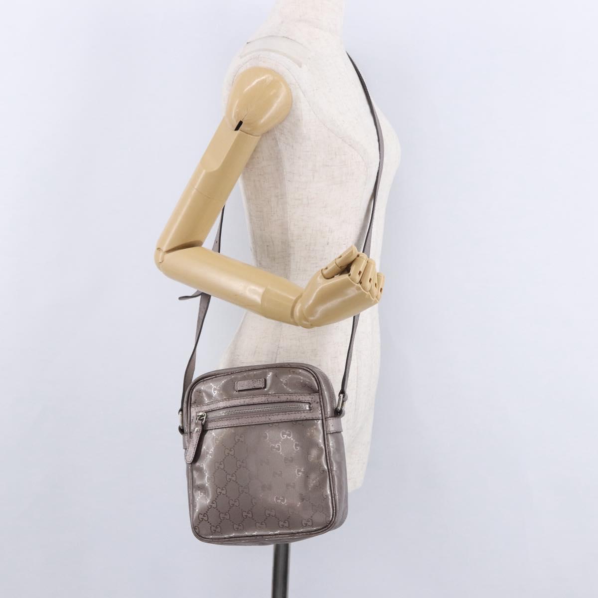 GUCCI GG Implementation Shoulder Bag PVC Pink Silver 233268 Auth 197658
