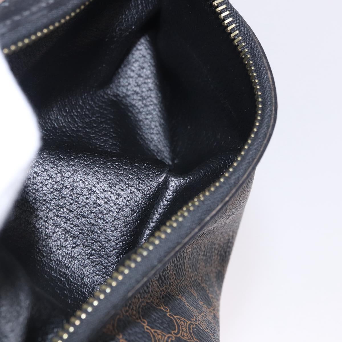 CELINE Macadam Canvas Tote Bag PVC Leather Black Gold Auth 197661V