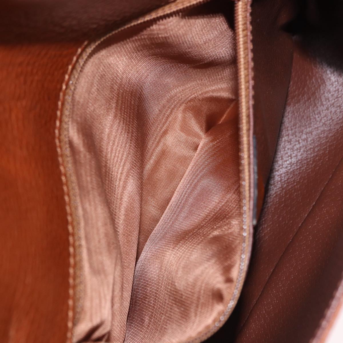 CELINE Shoulder Bag Leather Brown Gold Auth 197663V
