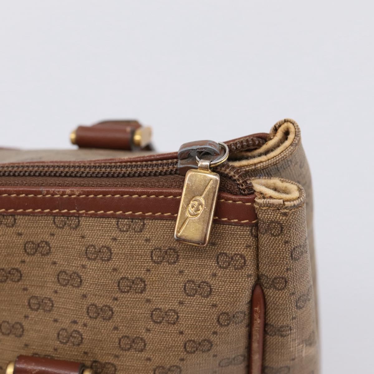 GUCCI Micro GG Supreme Hand Bag PVC Beige Gold 000 101 0140 Auth 197669