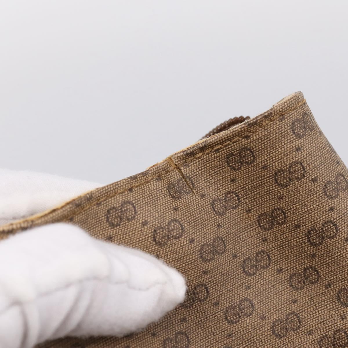 GUCCI Micro GG Supreme Hand Bag PVC Beige Gold 000 101 0140 Auth 197669