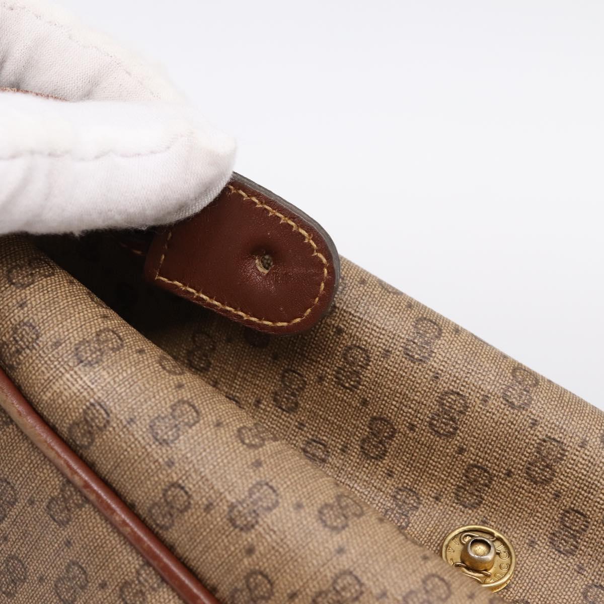 GUCCI Micro GG Supreme Hand Bag PVC Beige Gold 000 101 0140 Auth 197669