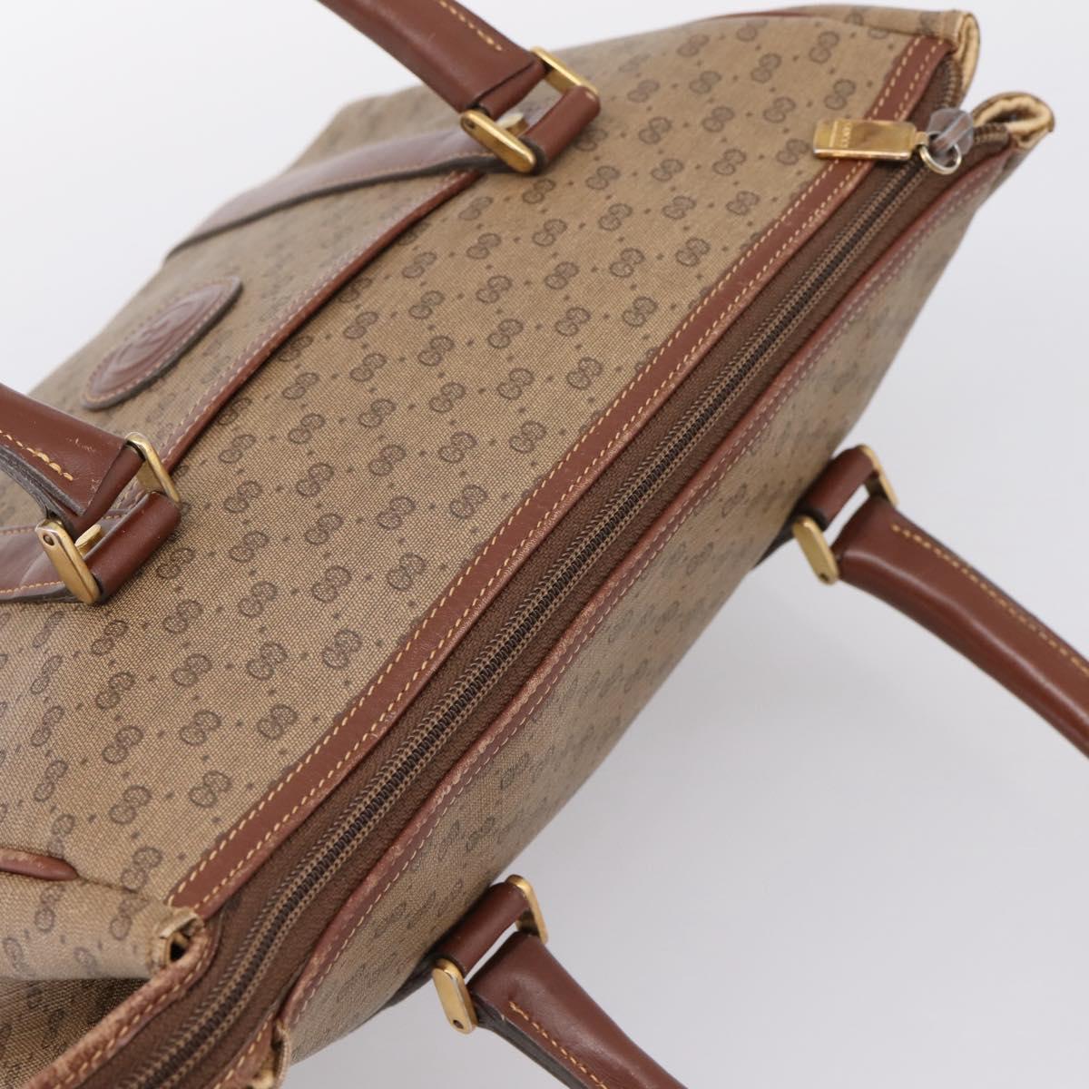 GUCCI Micro GG Supreme Hand Bag PVC Beige Gold 000 101 0140 Auth 197669