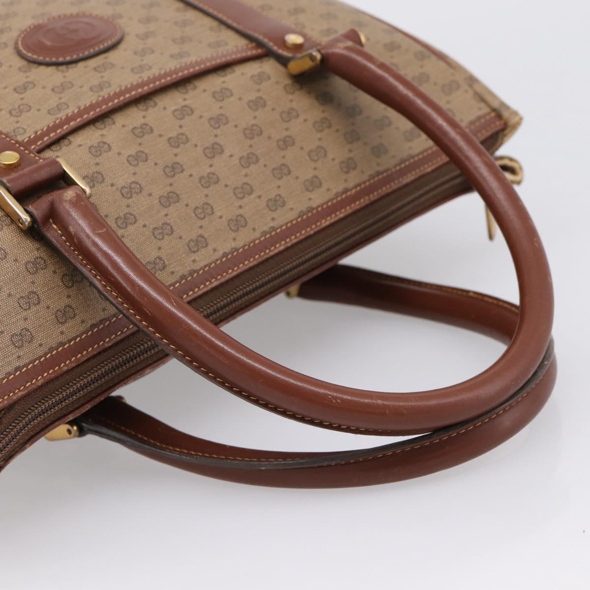 GUCCI Micro GG Supreme Hand Bag PVC Beige Gold 000 101 0140 Auth 197669