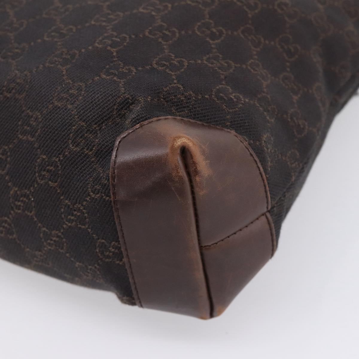 GUCCI GG Canvas Hand Bag Black Silver 28893 Auth 197671