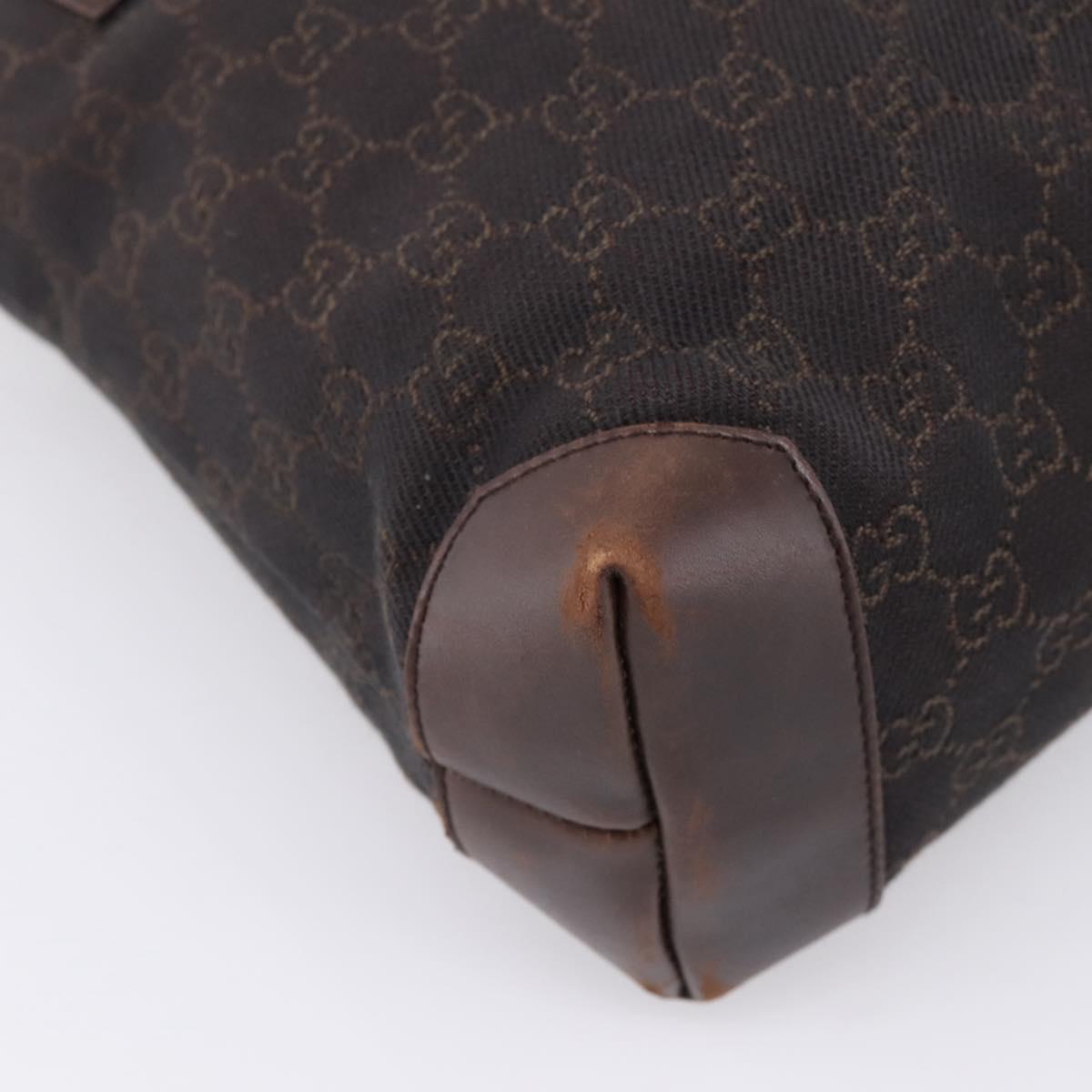 GUCCI GG Canvas Hand Bag Black Silver 28893 Auth 197671