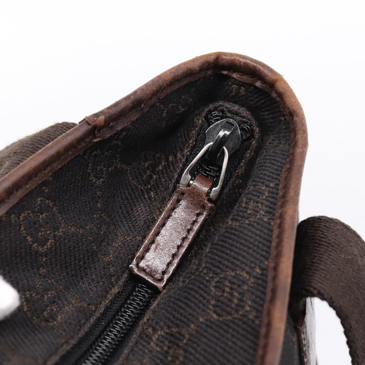 GUCCI GG Canvas Hand Bag Black Silver 28893 Auth 197671