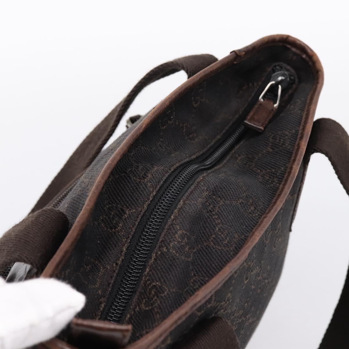 GUCCI GG Canvas Hand Bag Black Silver 28893 Auth 197671