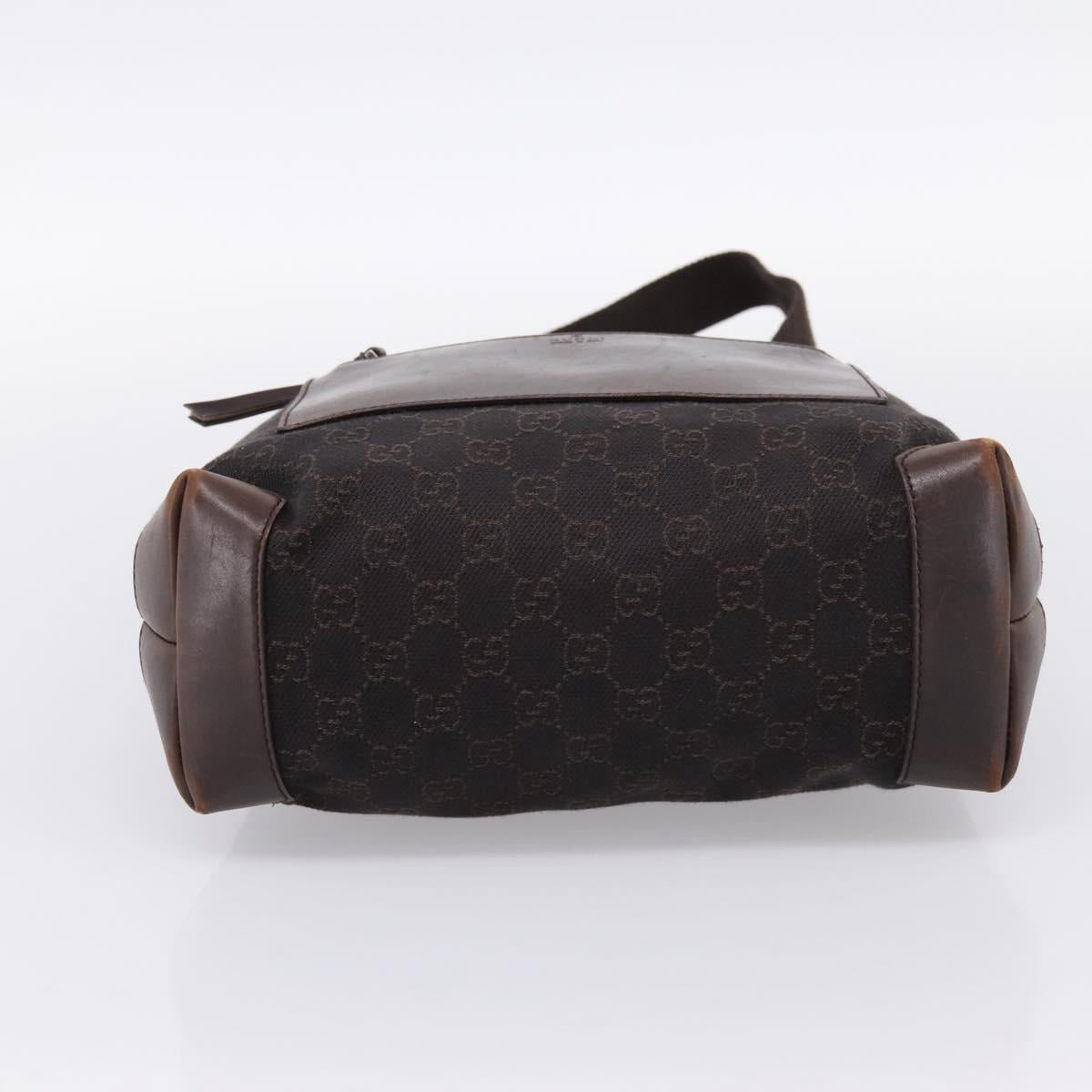 GUCCI GG Canvas Hand Bag Black Silver 28893 Auth 197671