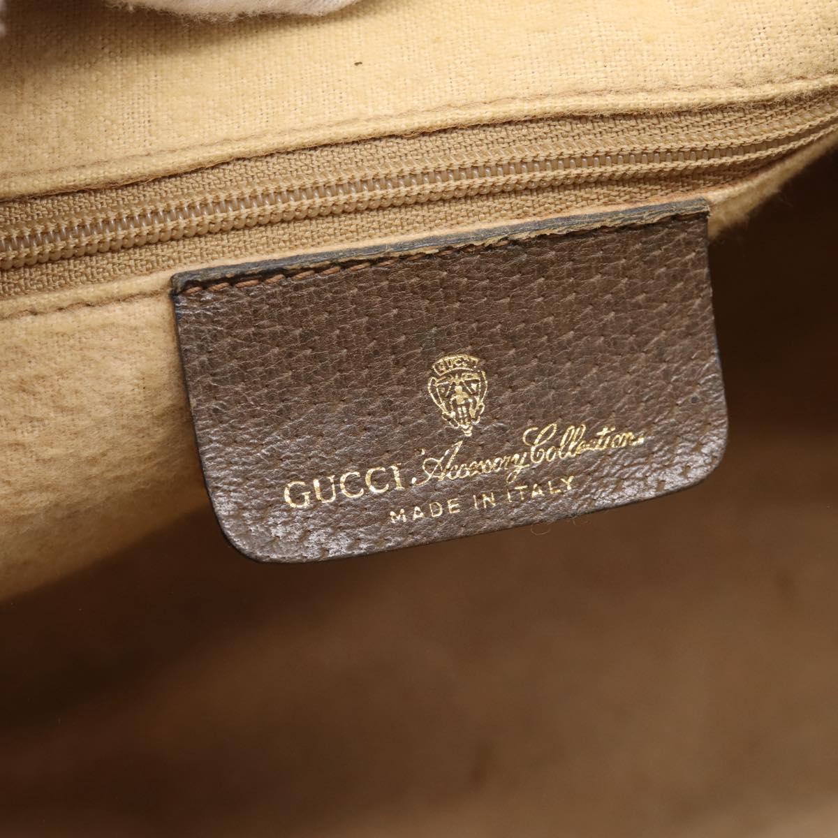 GUCCI GG Supreme Web Sherry Line Hand Bag PVC Beige Gold 39 02 006 Auth 197672