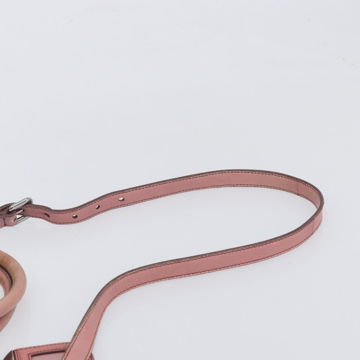 PRADA Hand Bag Leather 2way Pink Silver Auth 197673