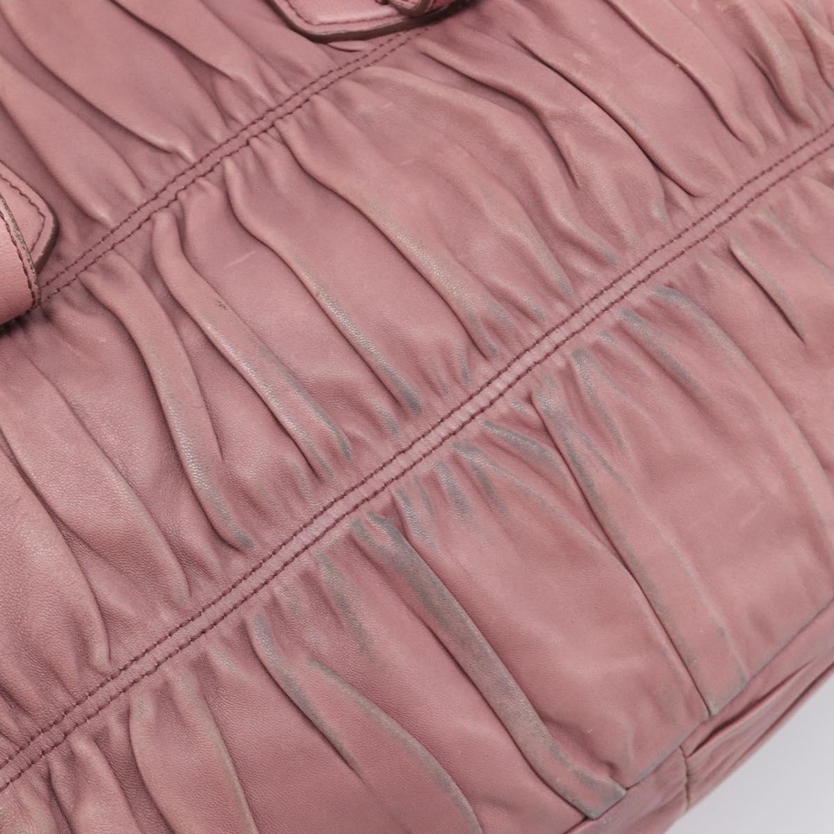 PRADA Hand Bag Leather 2way Pink Silver Auth 197673