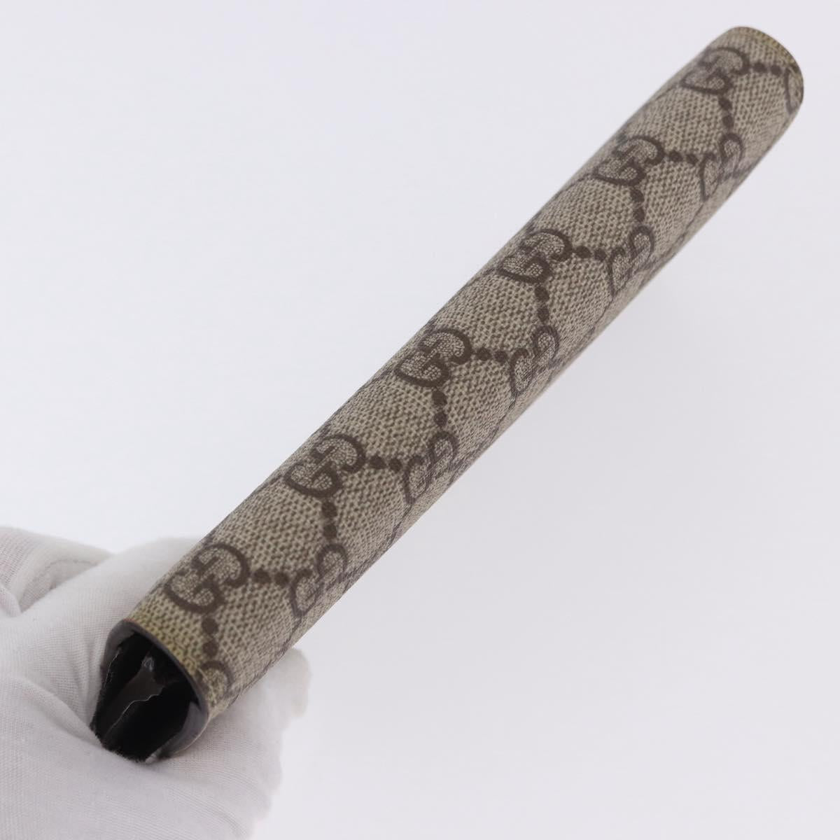 GUCCI GG Supreme Long Wallet PVC Beige Silver 115048 Auth 197678V
