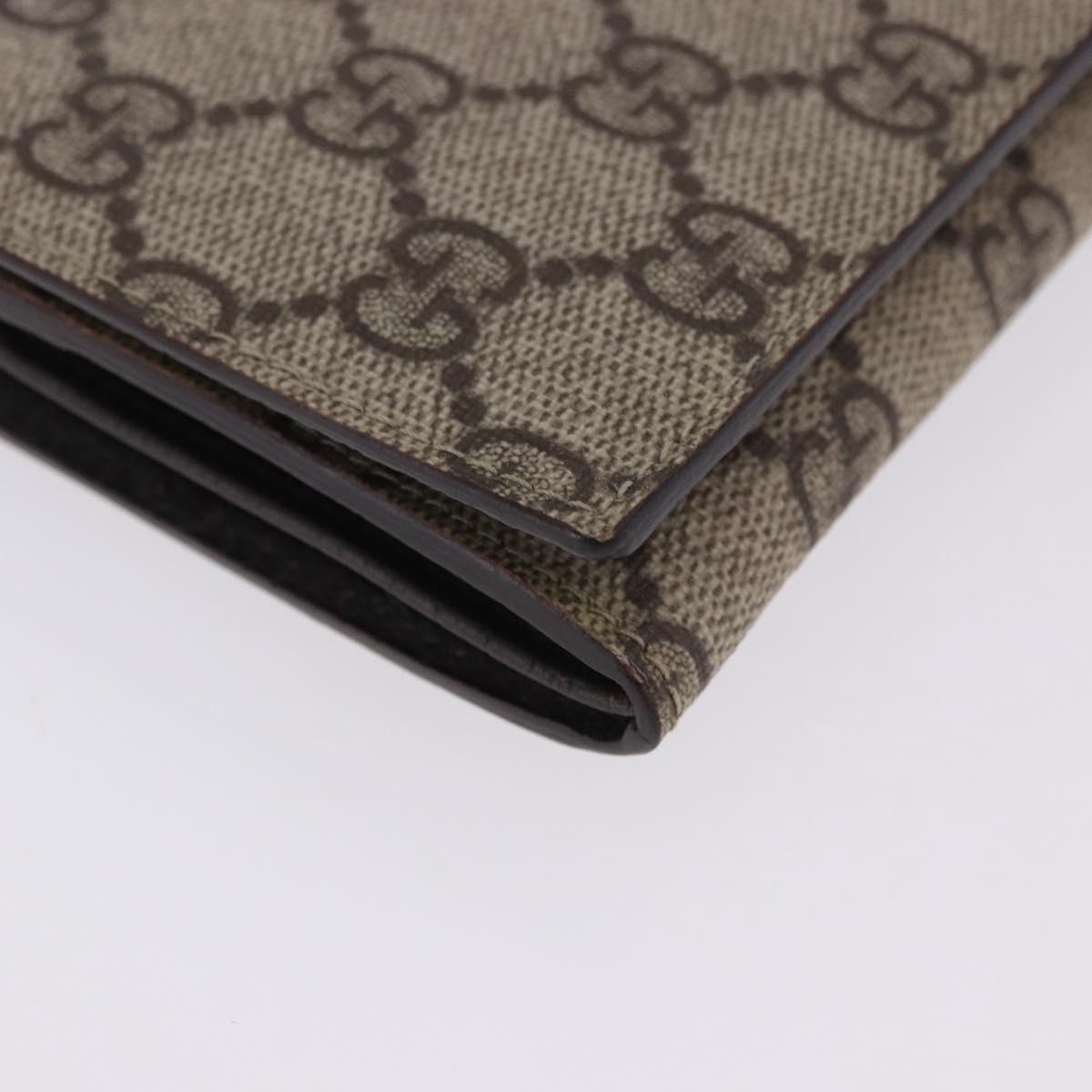 GUCCI GG Supreme Long Wallet PVC Beige Silver 115048 Auth 197678V