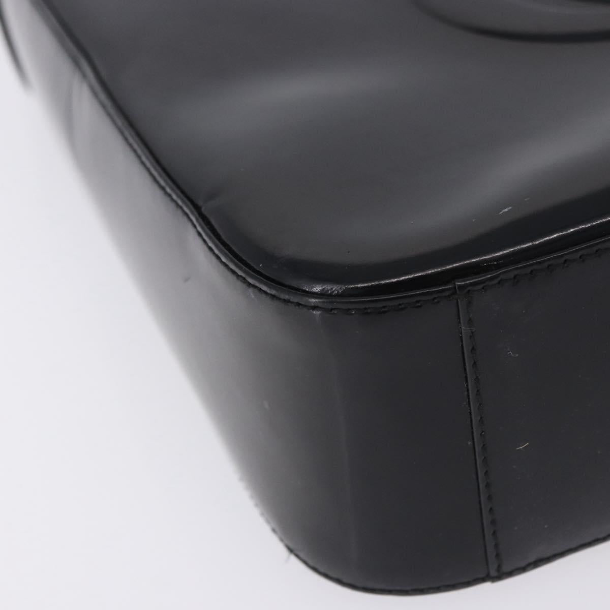 GUCCI Shoulder Bag Patent Leather Black Silver 000 0506 Auth 197679