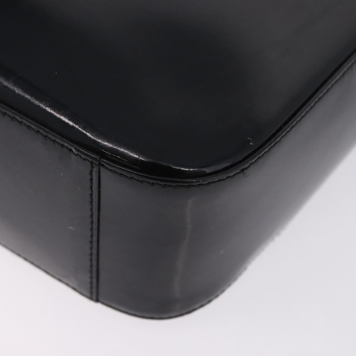 GUCCI Shoulder Bag Patent Leather Black Silver 000 0506 Auth 197679