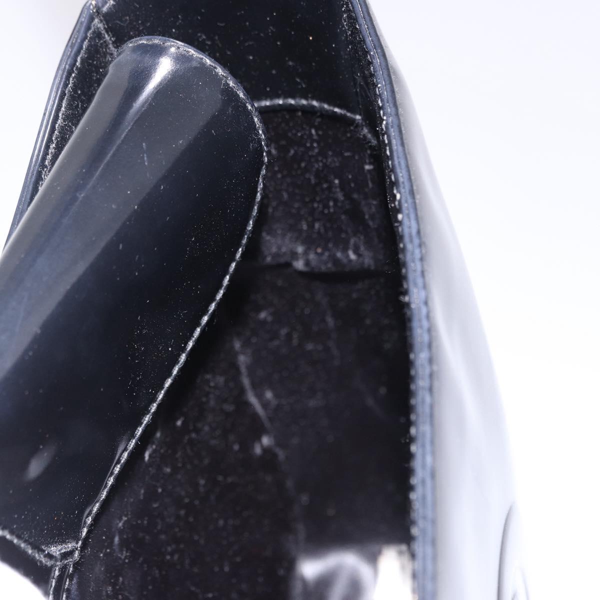GUCCI Shoulder Bag Patent Leather Black Silver 000 0506 Auth 197679