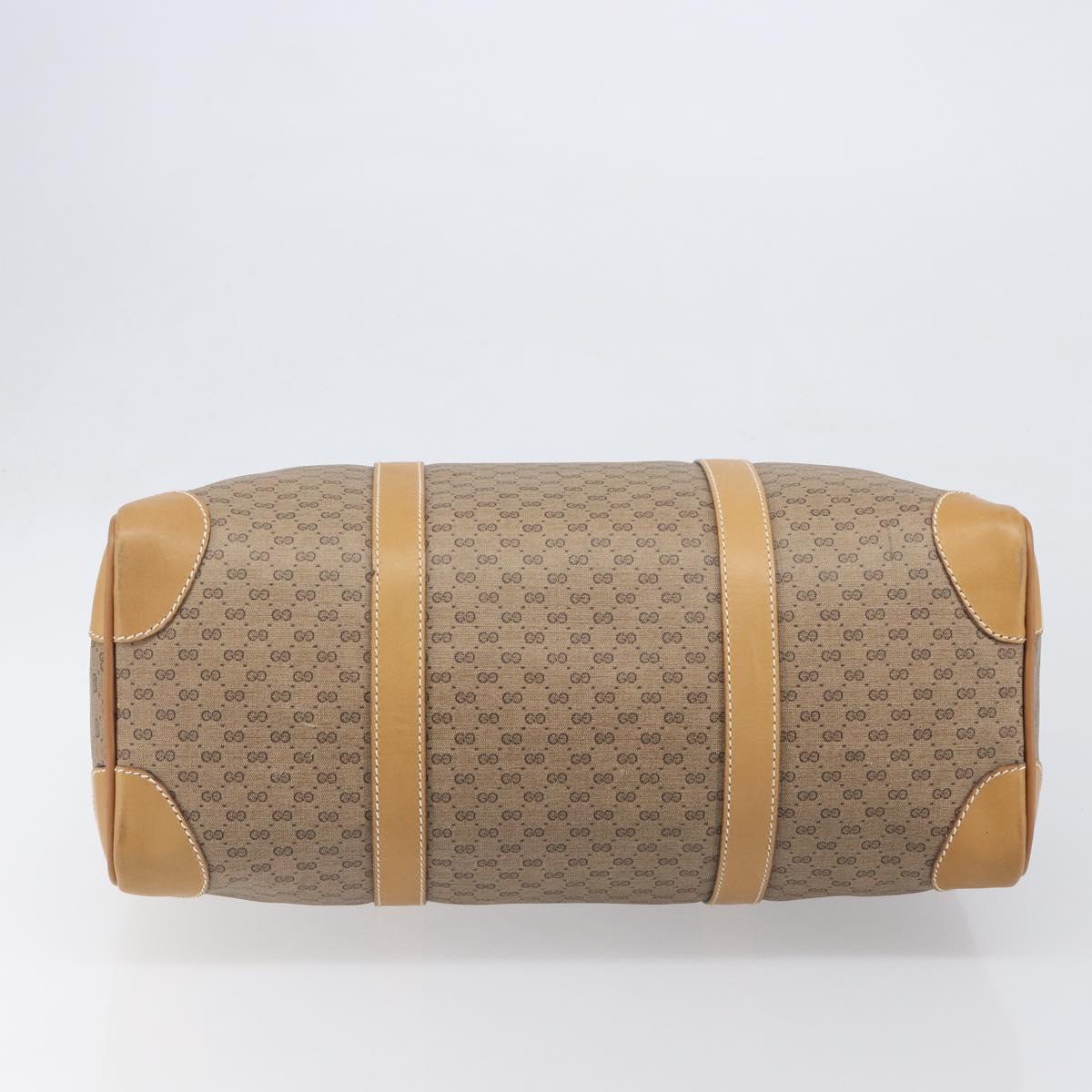 GUCCI Micro GG Supreme Boston Bag PVC Beige Gold 58 012 468 40 Auth 197681A