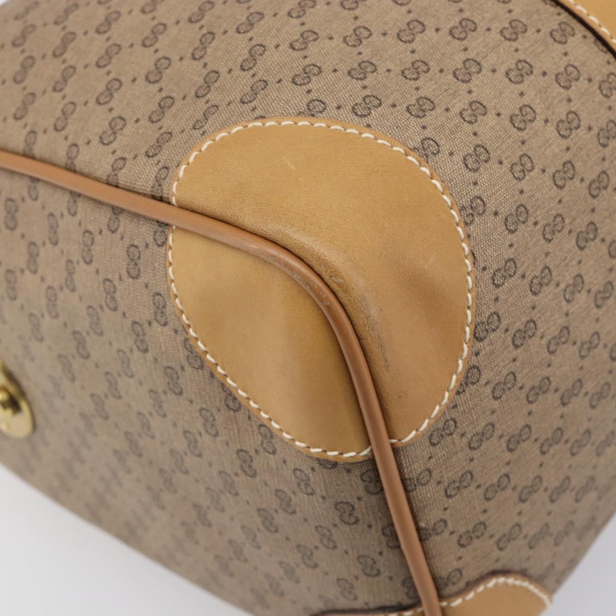 GUCCI Micro GG Supreme Boston Bag PVC Beige Gold 58 012 468 40 Auth 197681A