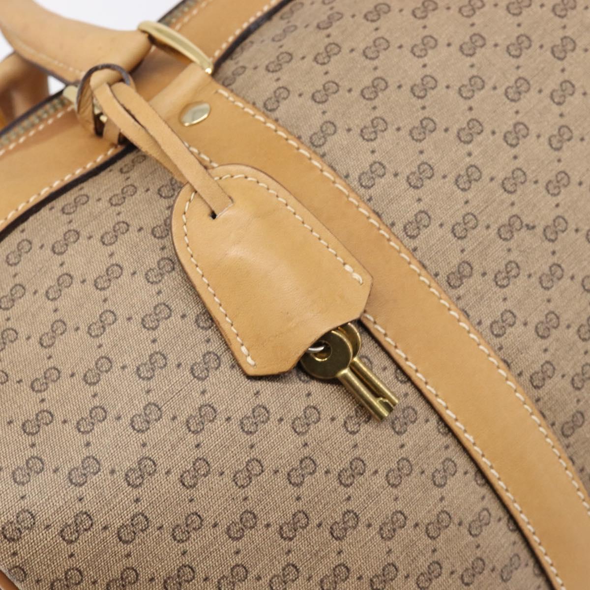 GUCCI Micro GG Supreme Boston Bag PVC Beige Gold 58 012 468 40 Auth 197681A