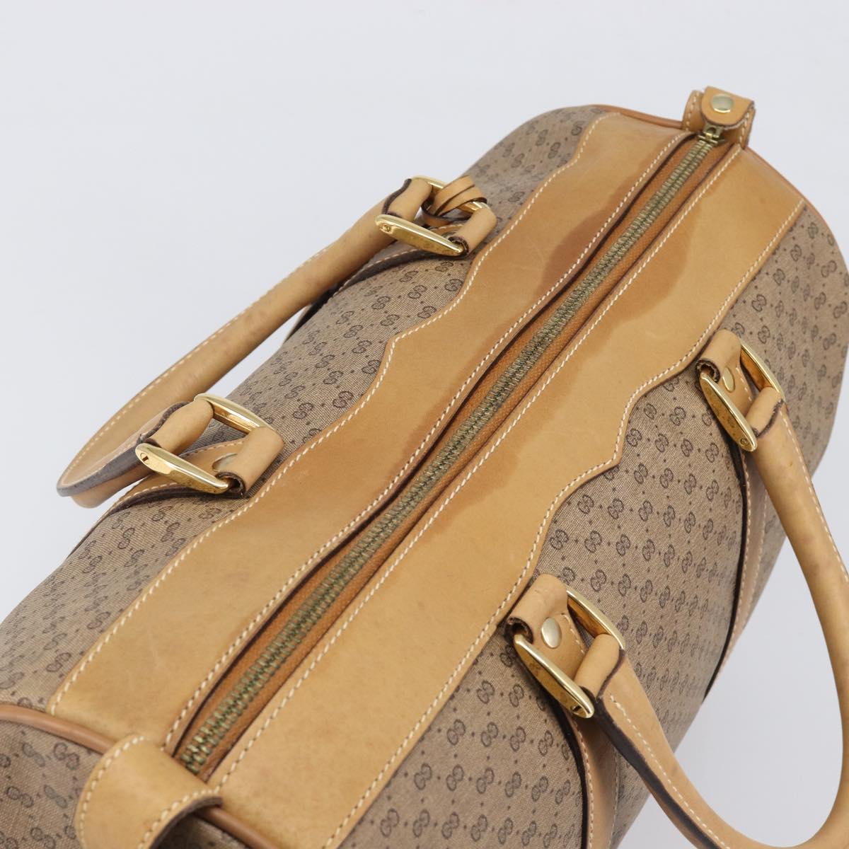GUCCI Micro GG Supreme Boston Bag PVC Beige Gold 58 012 468 40 Auth 197681A