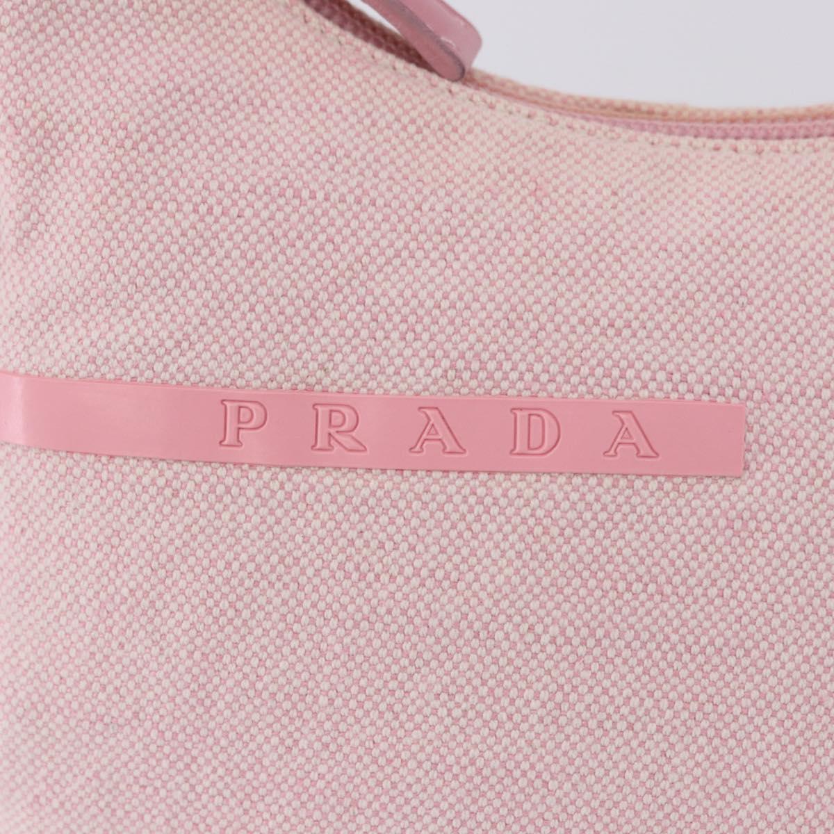 PRADA Prada Sport Hand Pouch Canvas Pink Auth 197685