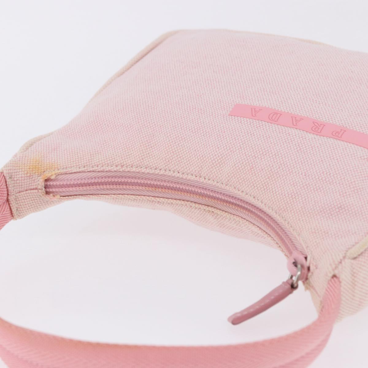 PRADA Prada Sport Hand Pouch Canvas Pink Auth 197685