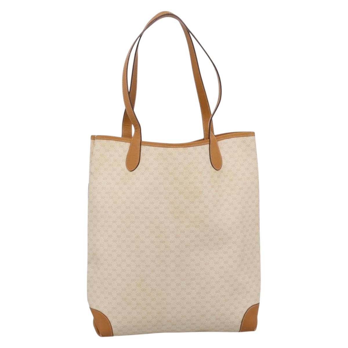 GUCCI Micro GG Supreme Web Sherry Line Bag PVC White 002 123 0131 Auth 197690