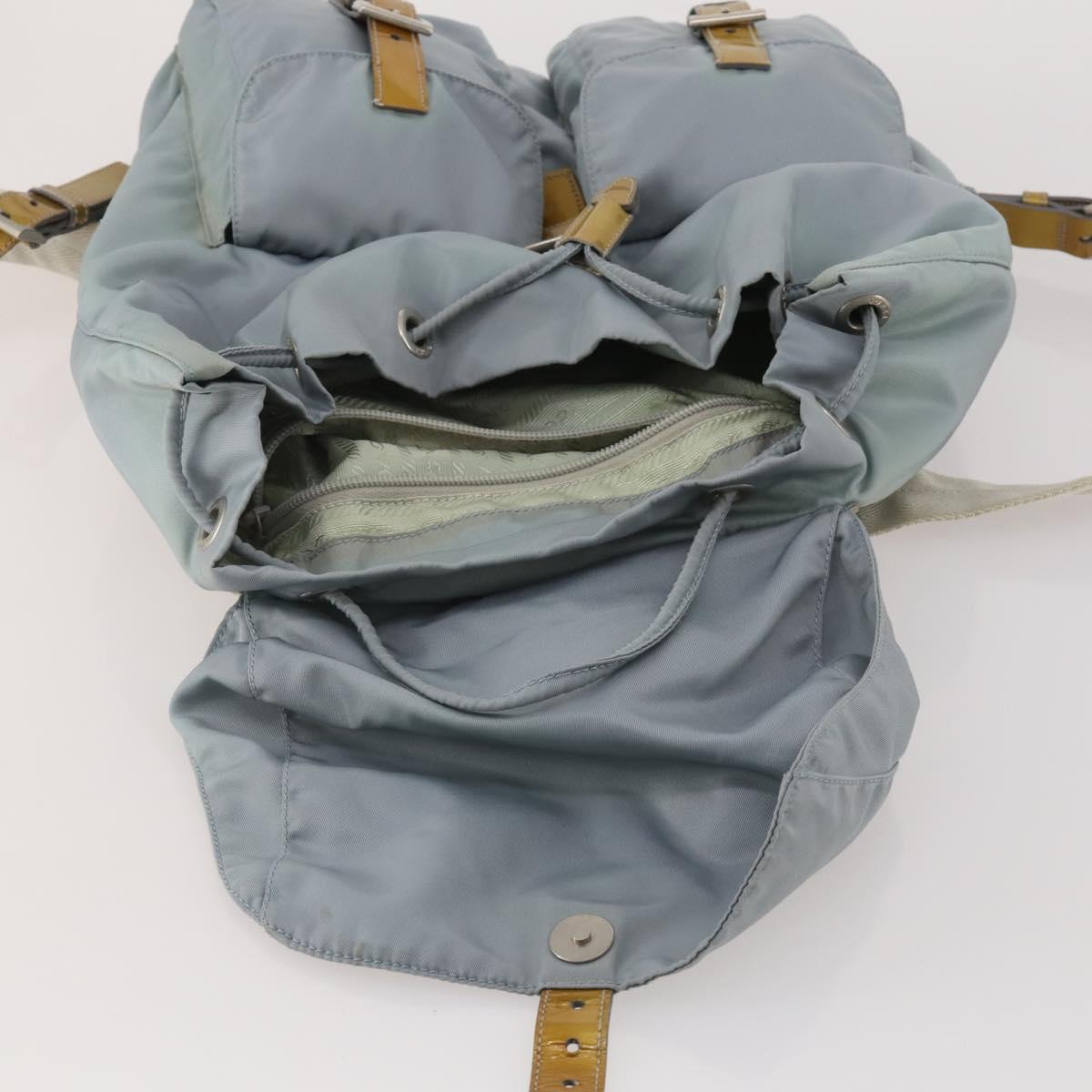 PRADA Backpack Nylon Gray Silver Auth 197693