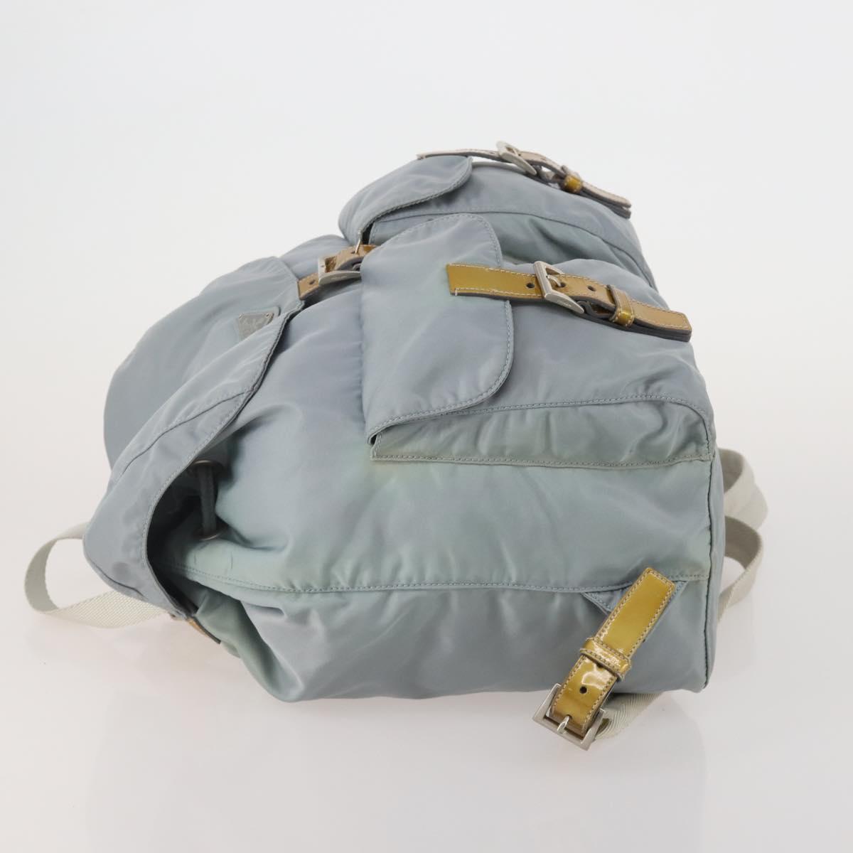 PRADA Backpack Nylon Gray Silver Auth 197693
