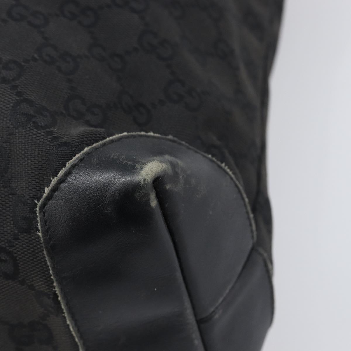 GUCCI GG Canvas Tote Bag Black Silver 28892 Auth 197695