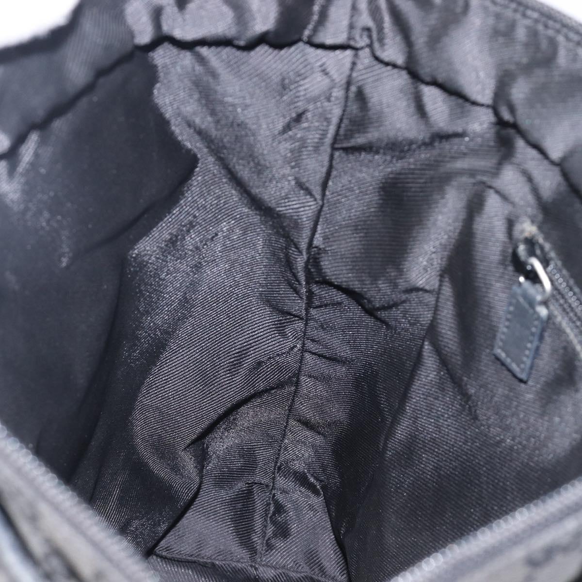 GUCCI GG Canvas Tote Bag Black Silver 28892 Auth 197695