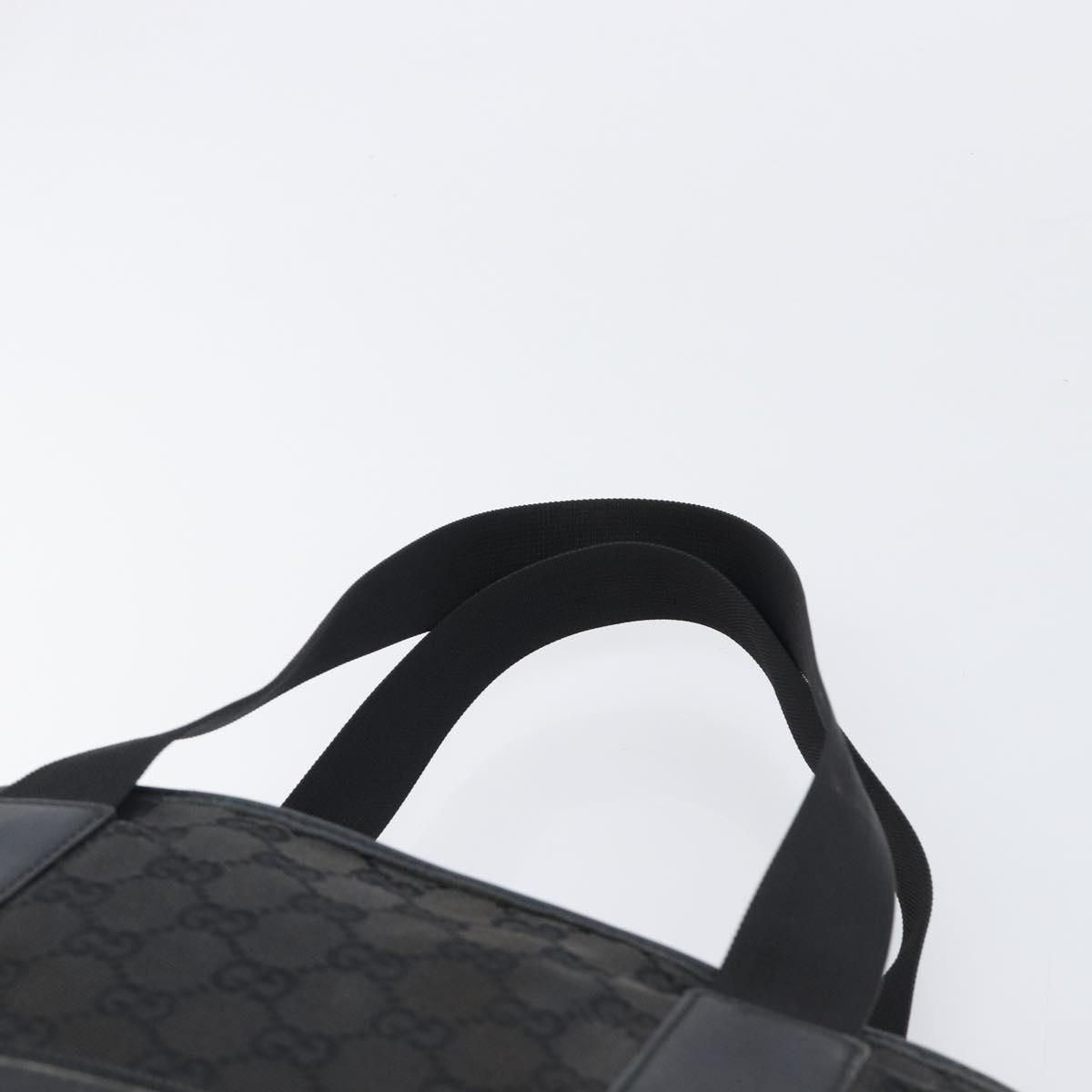 GUCCI GG Canvas Tote Bag Black Silver 28892 Auth 197695
