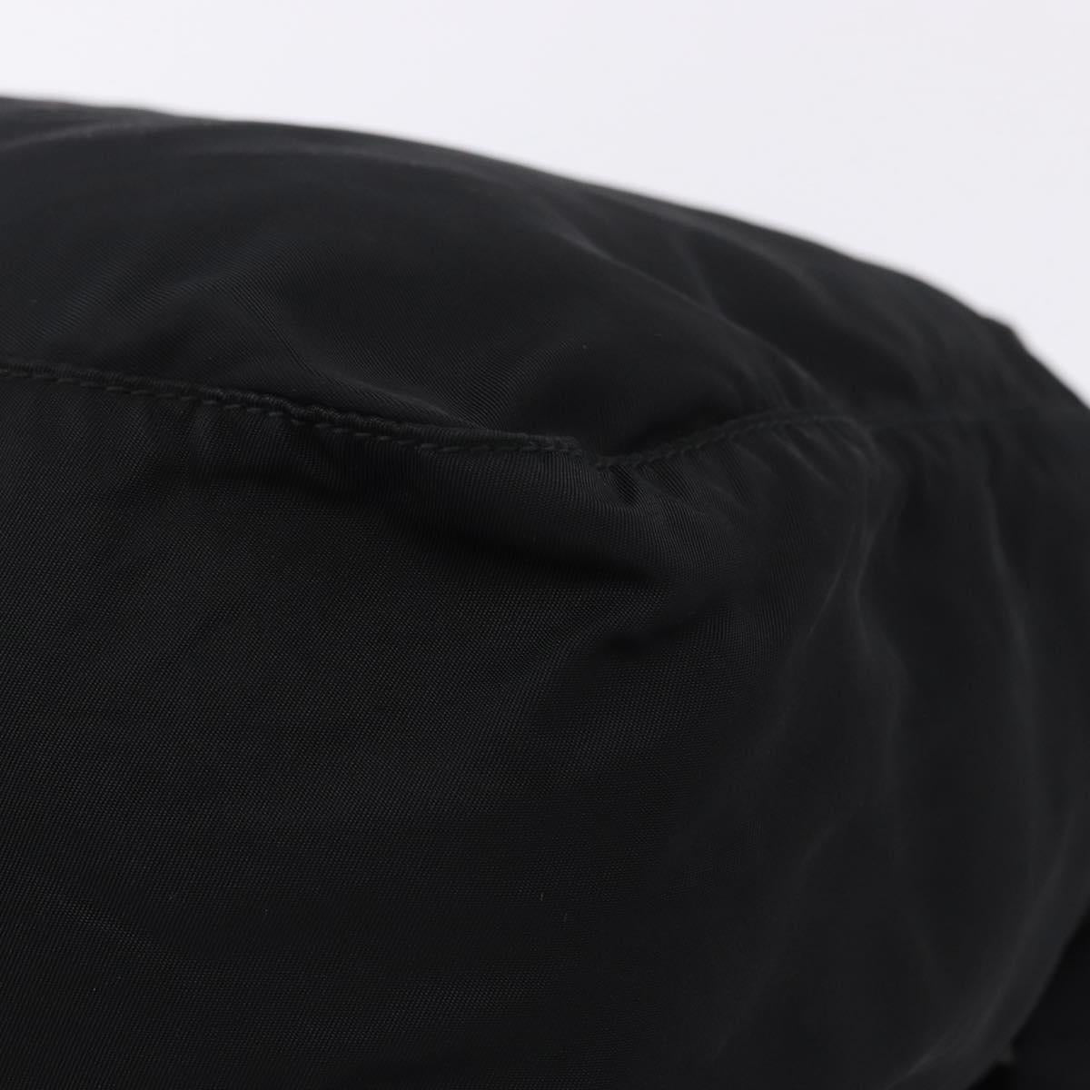 PRADA Shoulder Bag Nylon Black Silver Auth 197698A