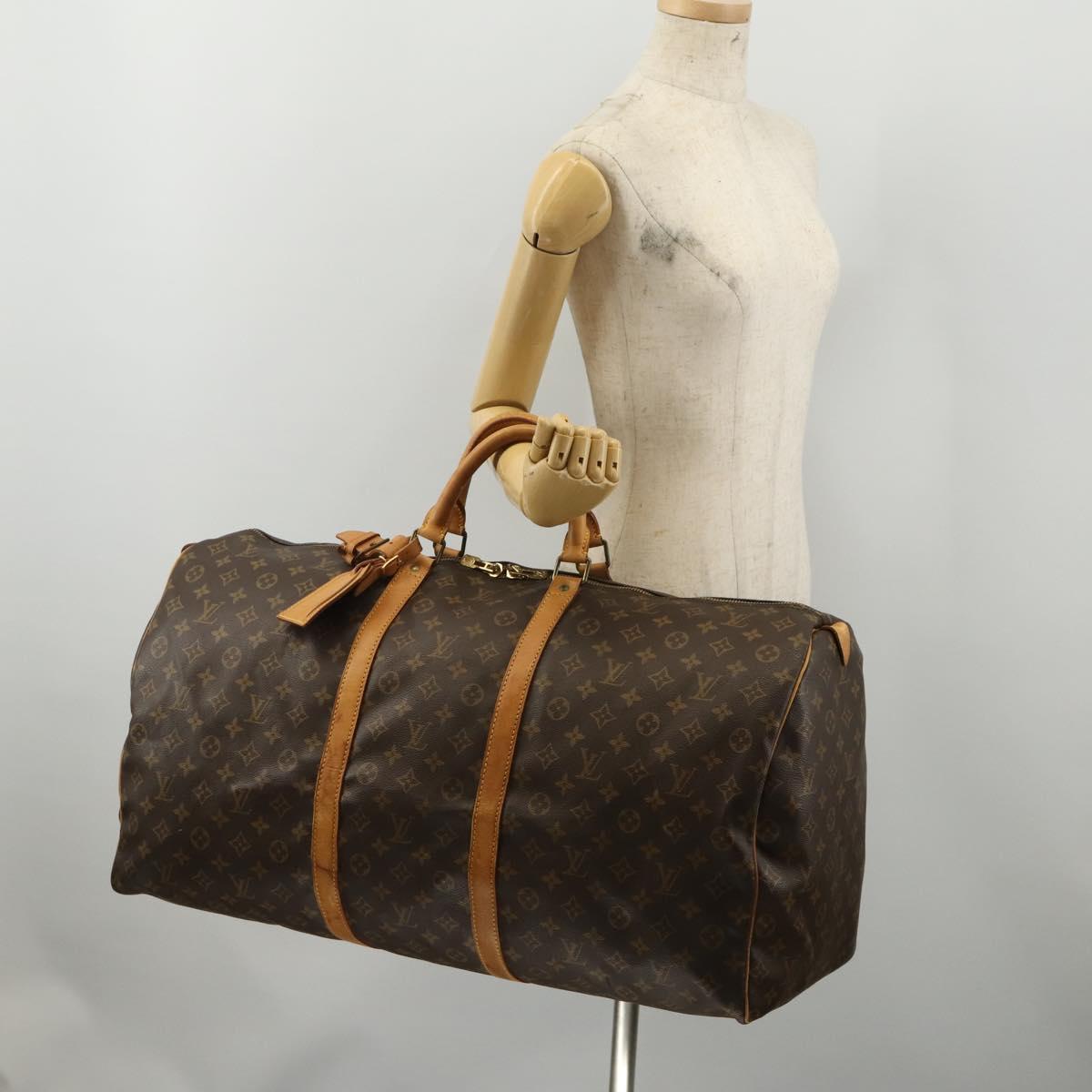 LOUIS VUITTON Monogram Keepall 60 Boston Bag M41422 LV Auth 197701