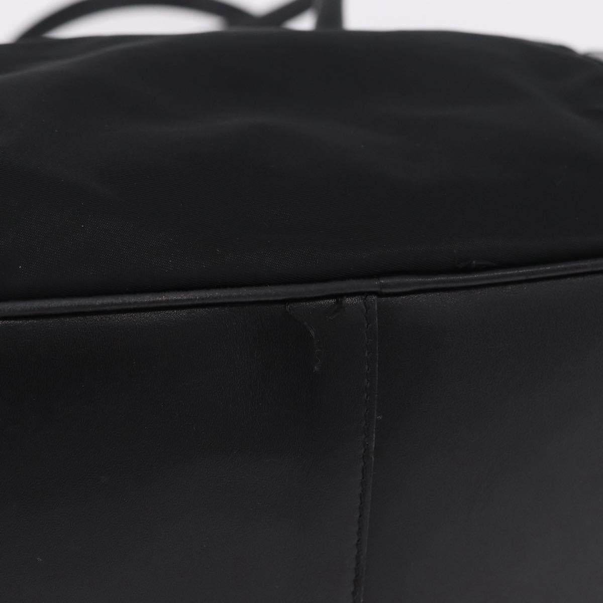 PRADA Tote Bag Nylon Black Silver Auth 197707V