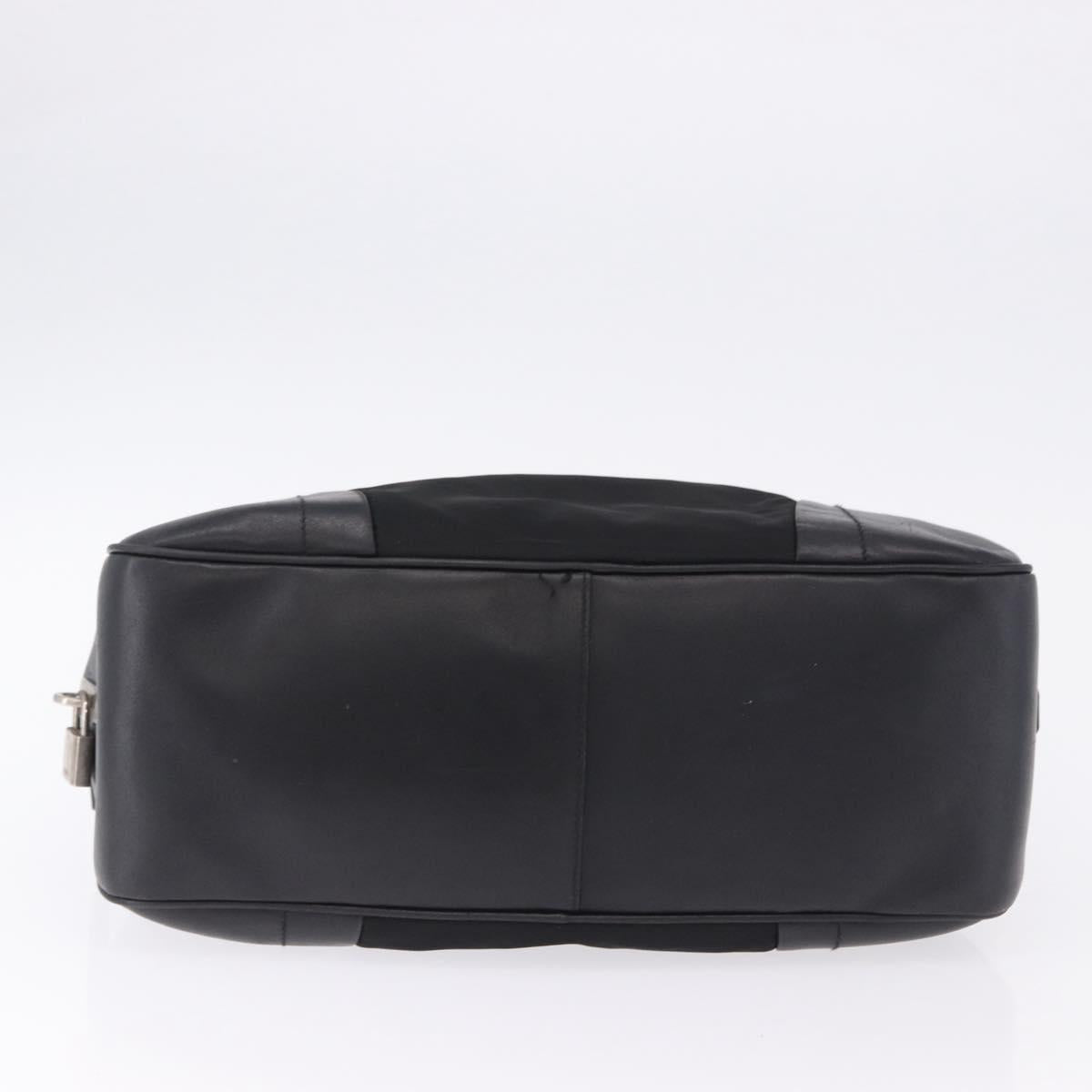 PRADA Tote Bag Nylon Black Silver Auth 197707V