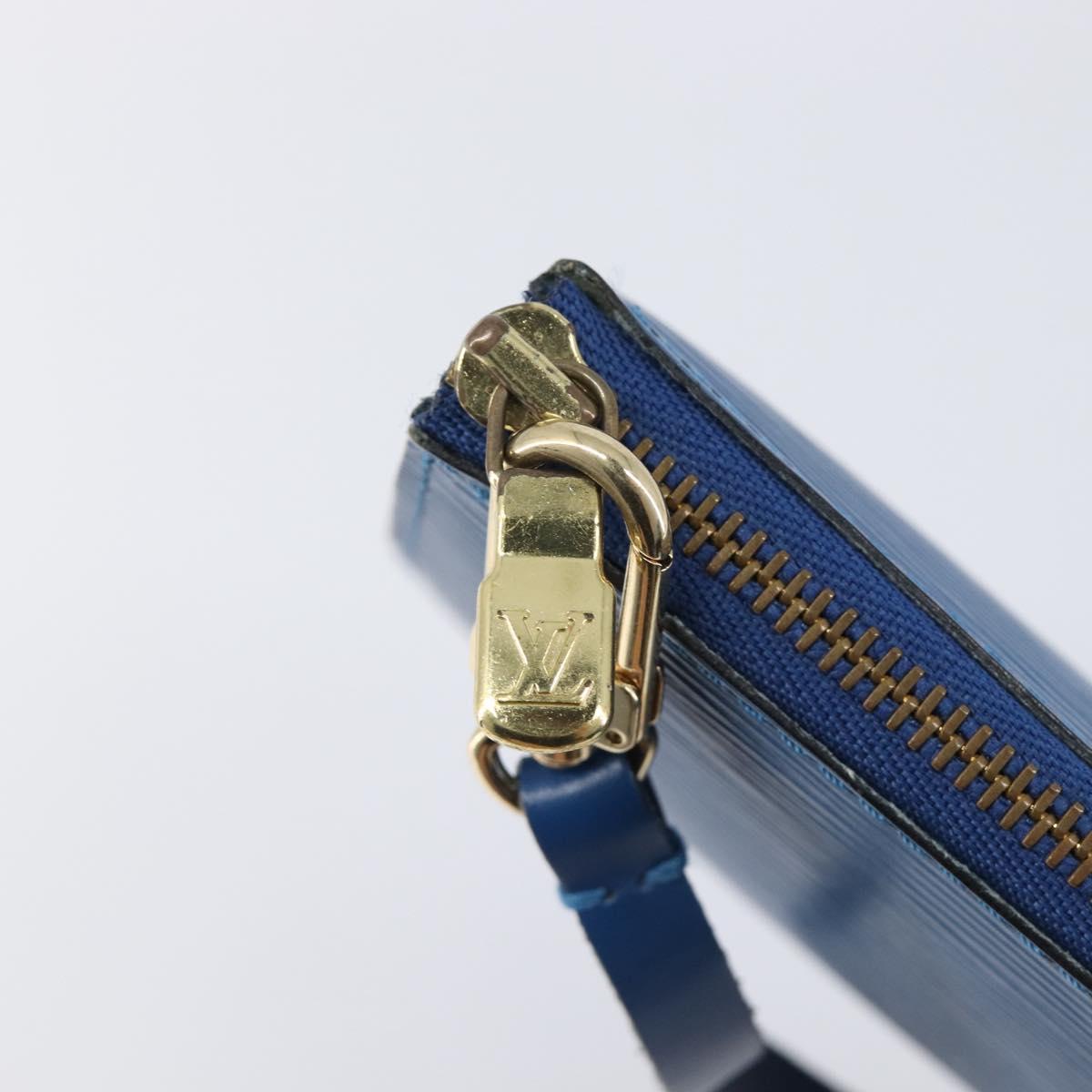 LOUIS VUITTON Epi Pochette Accessoires Pouch Blue M52985 LV Auth 197712V