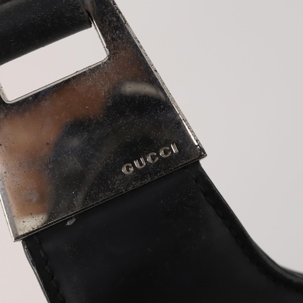 GUCCI Shoulder Bag Leather Black Silver 001 3010 Auth 197715