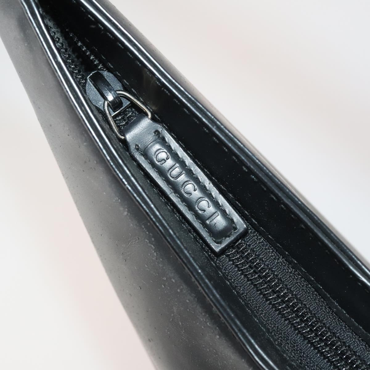 GUCCI Shoulder Bag Leather Black Silver 001 3010 Auth 197715