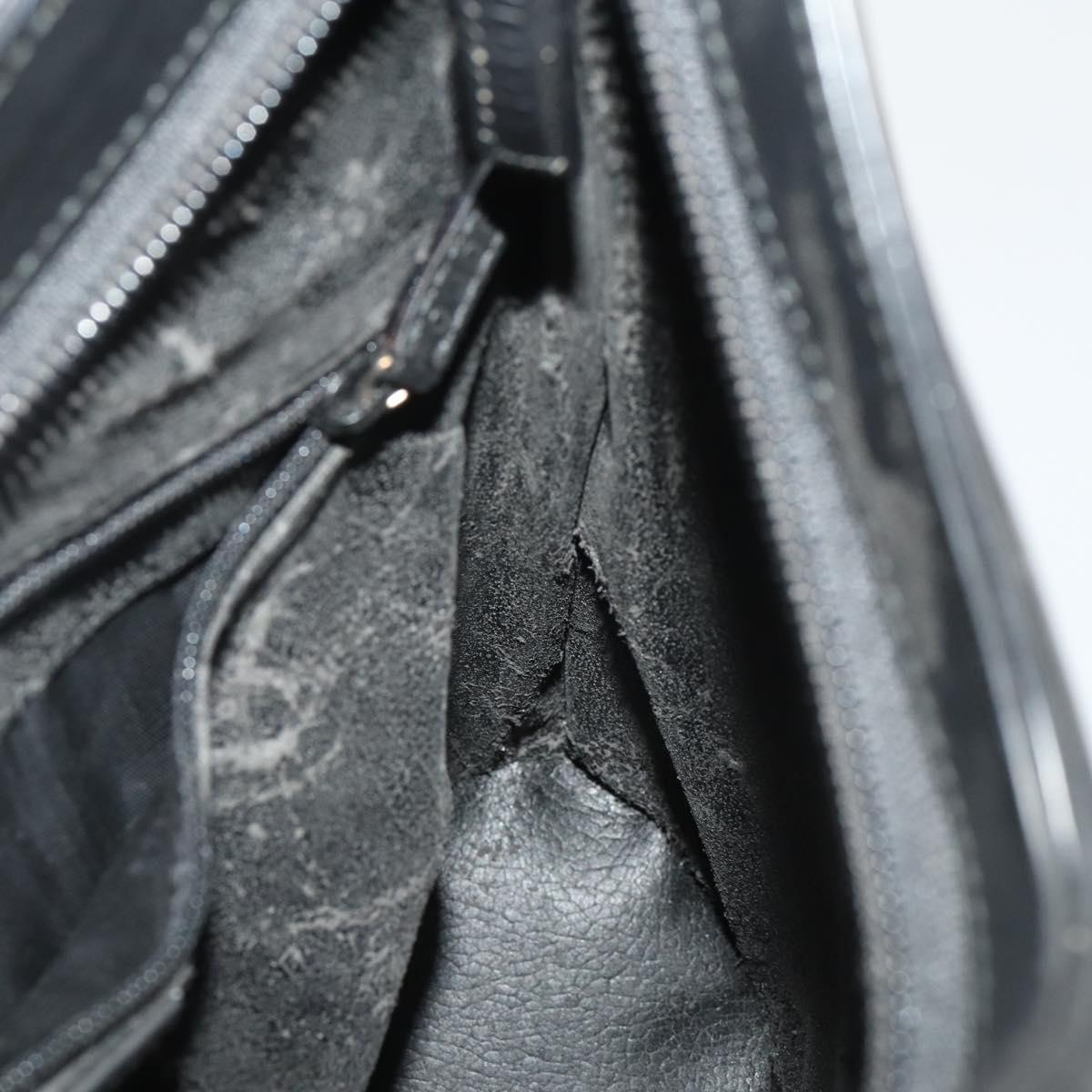 GUCCI Shoulder Bag Leather Black Silver 001 3010 Auth 197715