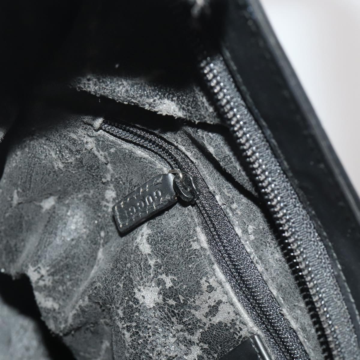 GUCCI Shoulder Bag Leather Black Silver 001 3010 Auth 197715