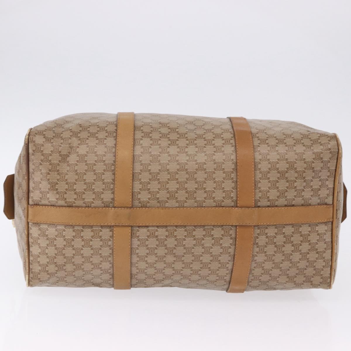 CELINE Macadam Canvas Hand Bag PVC Beige Gold Auth 197717