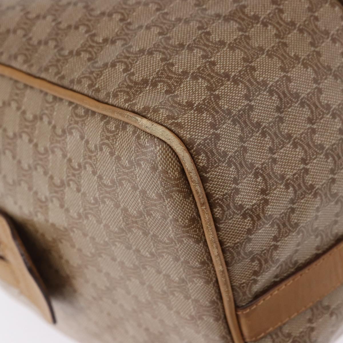 CELINE Macadam Canvas Hand Bag PVC Beige Gold Auth 197717