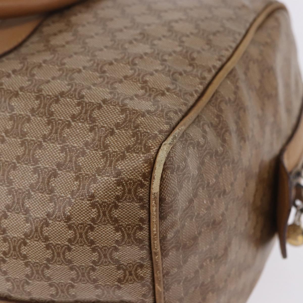 CELINE Macadam Canvas Hand Bag PVC Beige Gold Auth 197717