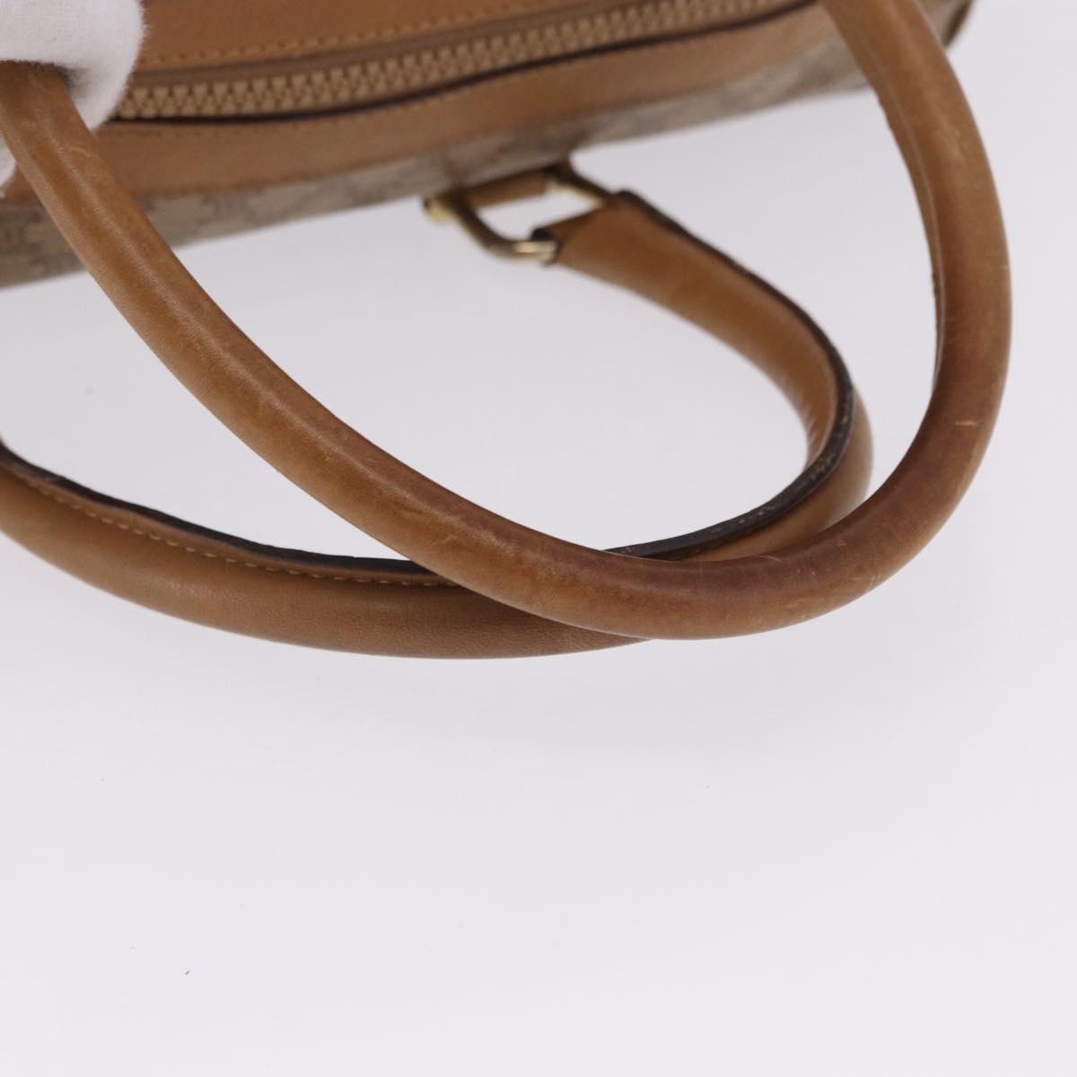 CELINE Macadam Canvas Hand Bag PVC Beige Gold Auth 197717
