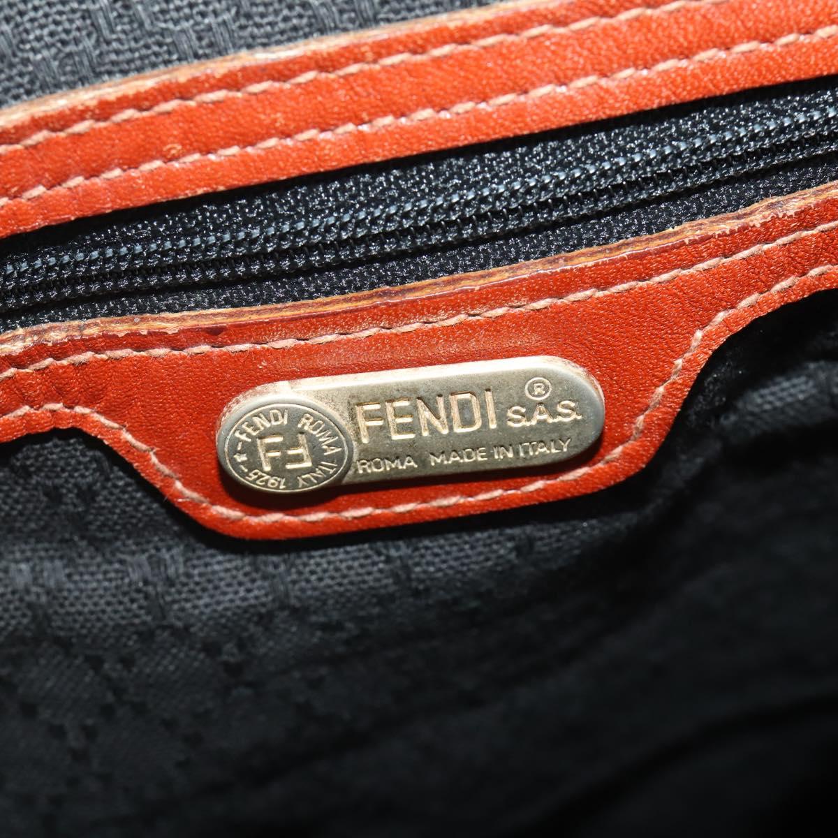 FENDI Zucca Canvas Boston Bag PVC Brown Black Auth 197724
