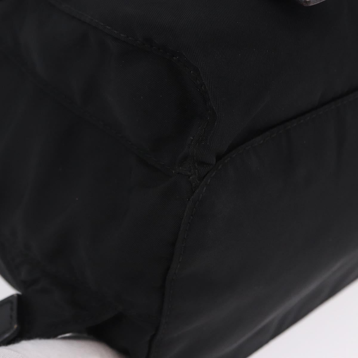 PRADA Backpack Nylon Black Silver Auth 197726A