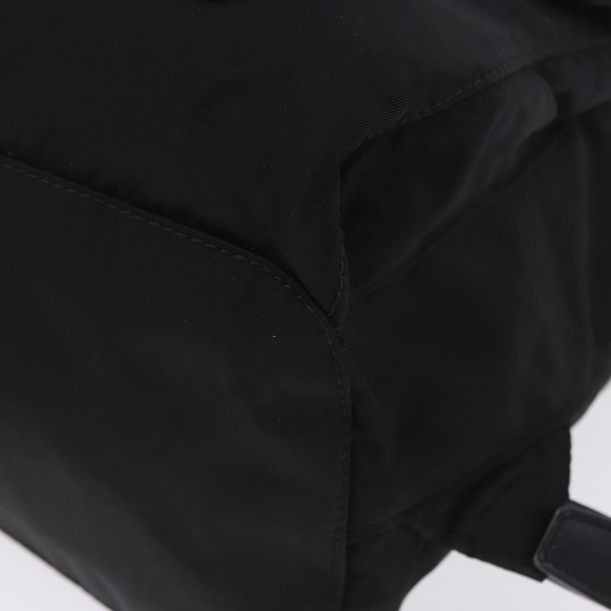 PRADA Backpack Nylon Black Silver Auth 197726A